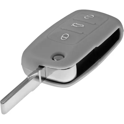 Produktbild von PhoneNatic Silikon Schlüssel Hülle kompatibel mit der VW 3-Tasten Fernbedienung in grau Klappschlüssel 3-Key