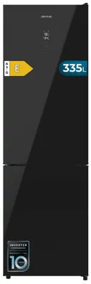 Image de Cecotec Réfrigérateur Combi 335L No Frost Bolero CoolMarket Combi 335 Black Glass E. Hauteur 195,3cm et 59,5cm Largeur