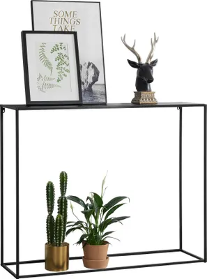 Produktbild von Konsolentisch 92x115x32cm Flurtisch Konsole Kommode Highboard Sideboard Schwarz [en.casa]