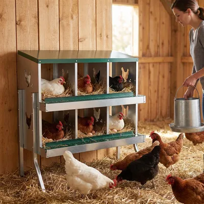 Produktbild von Ikodm Legenest, Metall-Legebox, doppelstöckige Legebox mit 6 Fächern