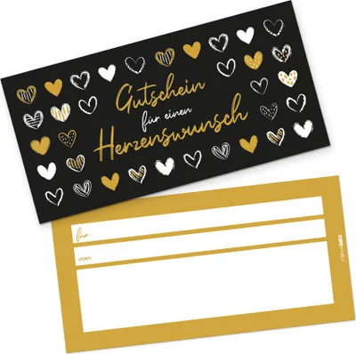 Produktbild von itenga Geschenkgutschein Herzenswunsch - Gutschein zum Ausfüllen Karte