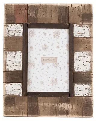 Obrázok produktu pre Clayre & Eef Rám obrazu 10x15 cm Hnedé biele drevo