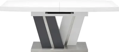 Produktbild von NOAMI klappbarer Esstisch - 6-8 Sitzer - MDF grau und weiß lackiert