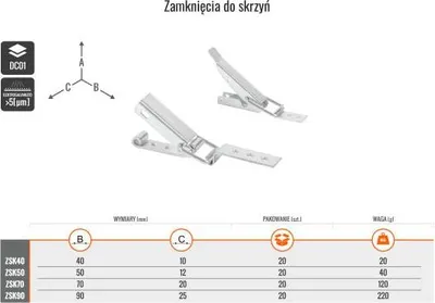 Obrázek produktu pro Zamknięcie. Do Skrzyń 12*50