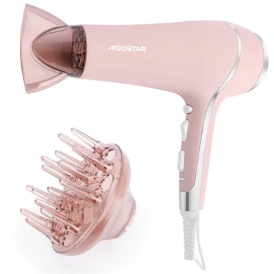 Produktbild von Aigostar Ionic-Haartrockner 2 Geschwindigkeit / 3 Hitze / Kühle Taste, mit Diffuser & Concentrator 2400W, Gleichstrommotor, Negative Ionenfunktion