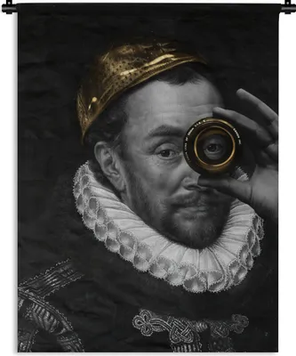 Produktbild von MuchoWow® Wandteppich Wandbehang Wilhelm von Oranien - Adriaen Thomasz - Gold 120x160 cm Tapisserie Dekoration Wandtuch - Wohnzimmer - Moderne