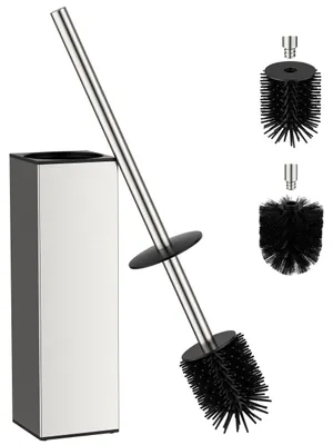 Productafbeelding van Toiletborstel – Borstelkop van siliconen – Rvs-handvat met houder – 50 cm
