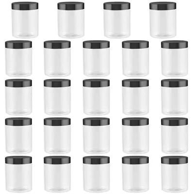 24er-Set runde Plastikdosen 250 ml mit Deckel, durchsichtig