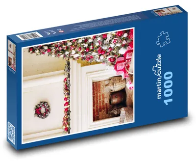 Obrázok produktu pre Puzzle 1000 Vianočná dekorácia pri krbe - martinpuzzle