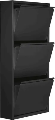 Produktbild von Schuhkipper - B 50 cm - 3 Klappen - Schwarz matt - Metall