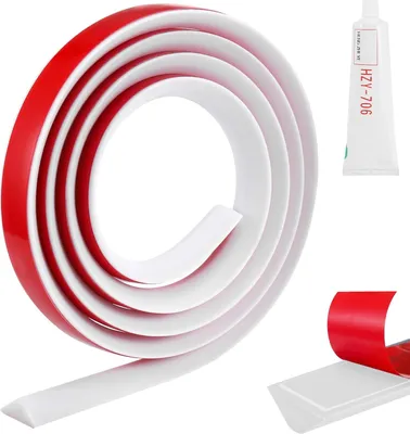 Produktbild von 2 m Selbstklebende Duschwasserbarriere mit Silikonkit Flexible Duschtürschwelle Dichtungsstreifen für Duschwanne Boden Waschbecken