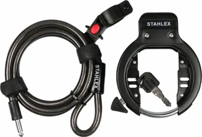 Produktbild von Stahlex 003800 Fahrrad Rahmenschloss mit Kabelschloss 1500mm