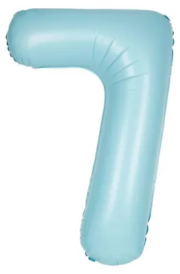 Produktbild von XL Folienballon hellblau matt Zahl 7