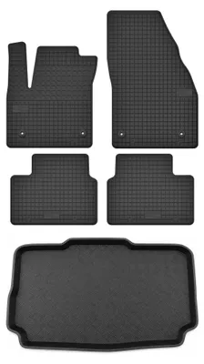 Produktbild von Gummimatten + Kofferraumwanne für Opel Meriva B 2014-2017 (Minivan/Kombi, unterer Ladeboden) – Schwarz, passgenau – Wielganizator