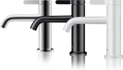 Image de Robinet de lavabo monocommande AXOR One, modèle 70, avec levier et bonde, finition noir mat