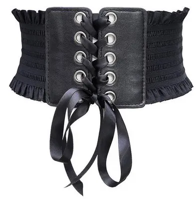 Produktbild von Breitschärfer für Frauen mit Knopf - 63cm - Schwarze Frauenriem - Elastische Korsetriem - Damenmode - Accessoires