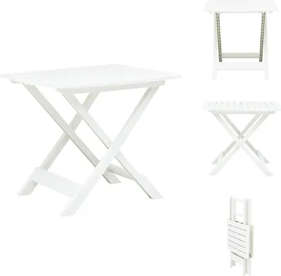 Produktbild von vidaXL Gartentisch Klappbar Weiß 79 x 72 x 70 cm Kunststoff -  Gartentische
