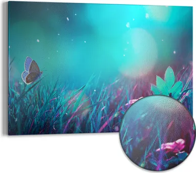 Produktbild von DEQORI Magnettafel Metall 60x40 cm 'Märchenhafte Wiese' Whiteboard Pinnwand Büro