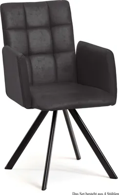 Produktbild von Armlehnstuhl drehbar (4er-Set) Despo 52x91x60 Schwarz/Anthrazit