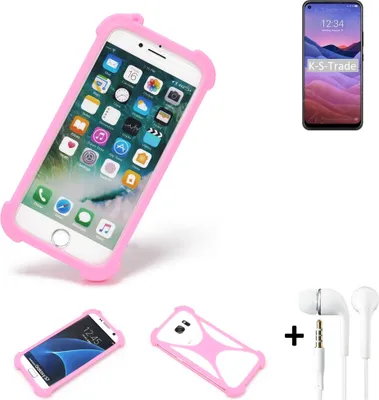 Produktbild von K-S-Trade Bumper + Kopfhörer kompatibel mit ZTE a1 Handy Hülle Schutzhülle Silikon Schutz Hülle Cover Case Silikoncase Silikonbumper TPU Softcase