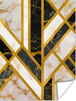 Produktbild von MuchoWow® Poster Marmor - Gold - Design 90x120 cm - Wohnzimmer