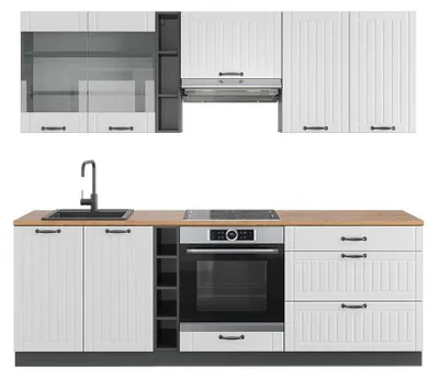 Zdjęcie produktu dla Szafka kuchenna Vicco Fame-Line Biały dworek/antracyt 235 cm , BP Dąb, Model 42557