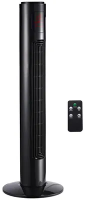 Obrázek produktu pro Věžový ventilátor, černý, dálkové ovládání, 3 rychlosti, 70 otáček za minutu