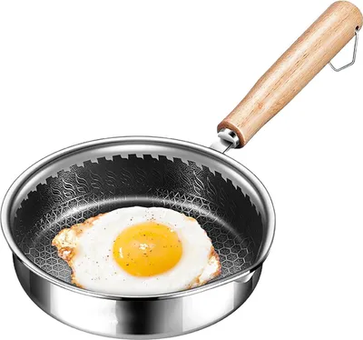 Zdjęcie produktu dla 13 cm mini patelnia z uchwytem do jajek - żaroodporna patelnia do omletów na płytę gazową i indukcyjną