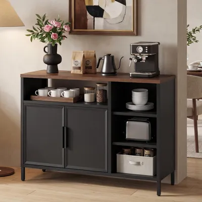 Produktbild von YITAHOME Kommode Sideboard 108cm, Metallschrank Aufbewahrungsschrank – Schwarz-1