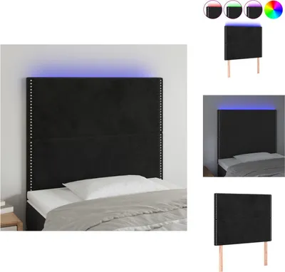 Produktbild von vidaXL LED Kopfteil Schwarz 100x5x118/128 cm Samt -  Kopf- & Fußenden