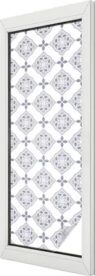 Zdjęcie produktu dla Folia witrażowa - 146x50 cm - wzór witrażowy - nieprzezroczysta dekoracyjna folia do ochrony prywatności - samoprzylepna, ochrona UV - kwiatowe diamenty