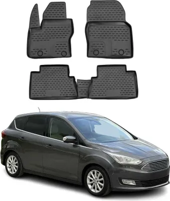 Image de OMAC Tapis de sol pour Ford C-Max 2010-2019 en caoutchouc Noir