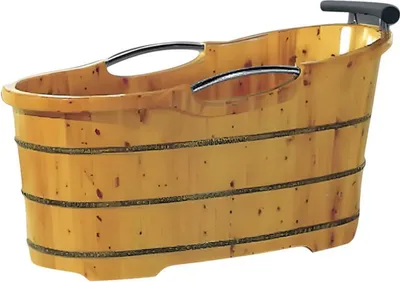 Produktbild von Wellnesswanne Holzbadewanne Holzzuber Freistehende Wanne Bad Badezuber 135x70 cm