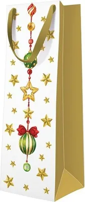 Immagine prodotto di Sacchetto regalo natalizio per vino 12x10x37cm