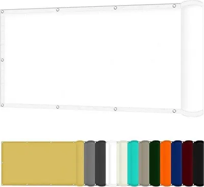 Image de Parasol de terrasse - Toile en polyester imperméable - Protection contre le soleil - 35 x 550 cm - Blanc