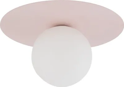 Produktbild von Kinderzimmerlampe Decke Metall Glas rund Ø 25 cm Rosa Weiß G9 Kugelschirm Kinderzimmerleuchte
