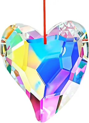 Kristallprisma Suncatcher 6,7 cm Herz Regenbogen Fensterdeko