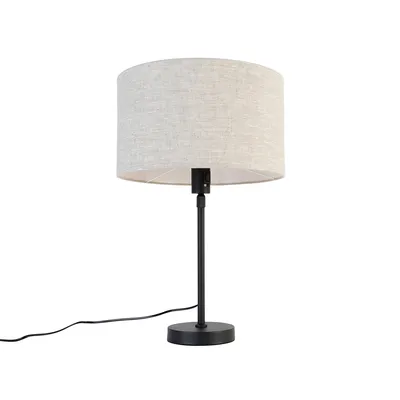 Zdjęcie produktu dla QAZQA - Designerska lampa stołowa I lampa stołowa I lampa regulowana czarna z kloszem jasnoszarym 35 cm - Część I salon I sypialnia - stal okrągła - LED odpowiedni E27
