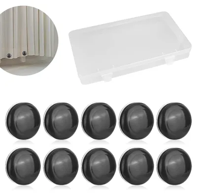 Produktbild von 10 magnetische Duschvorhanggewichte, Magnete für Vorhänge, Duschvorhang mit Magnet für Fenstervorhänge, Duschvorhang, robuste Tischdecken, Outdoor-Vorhang (schwarz)