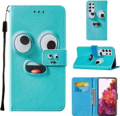 Produktbild von König Design Hülle kompatibel mit Samsung Galaxy S21 Ultra Kunstleder Handyhülle - Handy Case Blau