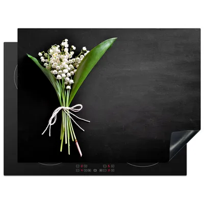 Produktbild von KitchenYeah© Herdabdeckplatte Blumen-5-1-1 , 71x52cm, Küche Deko, Glaskeramikkochfeld Herdabdeckung, Abdeckplatte fùr Kochfeld