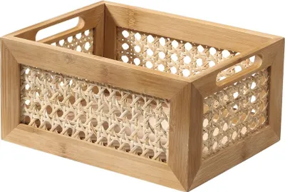 Produktbild von CALICOSY -  Aufbewahrungsbox Bambus und Rattan Kleine Größe – L25x18x12 cm