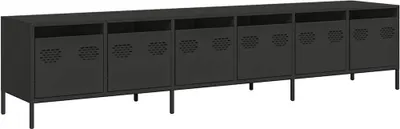 Produktbild von TV-Schrank Schwarz 202x39x43,5 cm Kaltgewalzter Stahl