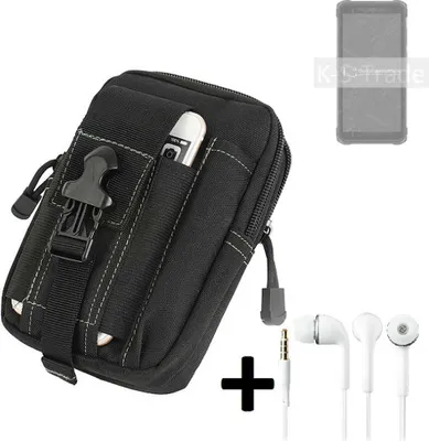 Produktbild von K-S-Trade Gürteltache + Kopfhörer kompatibel mit Ulefone Armor X10 Pro Gürtel Tasche Holster Schutz Hülle Handy Hülle  schwarz inkl. Extrafächer