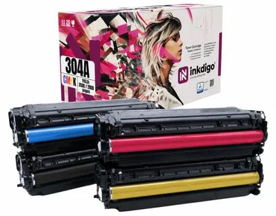 Produktbild von Inkdigo Tonerset CC530-533A für HP Color LaserJet CM2320CB MFP, CM2320CBB MFP, CM2320CI MFP, CM2320EB MFP – CMYK,, KI-generiertes Bild