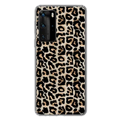 Produktbild von MuchoWow® Handyhülle Schutzhülle Hülle für Huawei P40 Pro Pantherdruck - Braun - Luxus Silikon Softcase Handy Hülle - Schutz