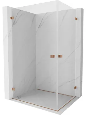 Obrázek produktu pro Mexen Lunar-B Duo sprchový kout otevírací 100 x 85 cm, transparentní, kartáčovaná měď - 832-100L-085P-65-00