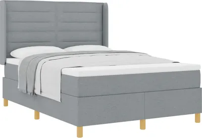 Produktbild von Boxspringbett mit Matratze Hellgrau 160 x 200 cm Stoff