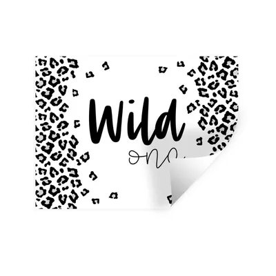 Obrázok produktu pre MuchoWow® Nálepka na stenu - Wild one - Citáty - Príslovia - 120x90cm - Samolepiaca a polohovateľná