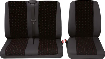 Produktbild von Transporter Sitzbezüge für Einzel- und Doppelsitz (vorne) 2-teilig ohne Seitenairbag - Profi 1 in rot | Autositzbezüge / Schonbezüge von PETEX